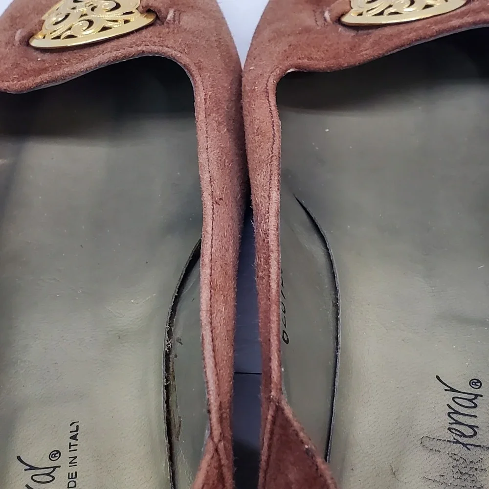 Vtg‎ Y2K Jacqueline Ferrar Low Heel Brown Suede Leather 6.5 M Italian Fast Ship